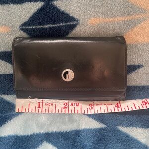 Dunhill Black Leather Key Holder with Silver 2 Tone Logo